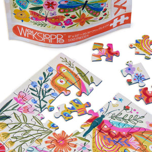 WerkShoppe Snax 100 Pc Puzzle | Butterfly Floral