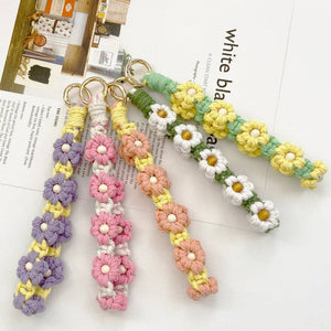 Handmade Crochet Daisy Flower Keychain