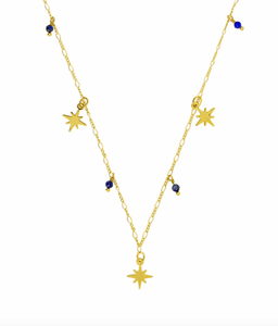 Lapis & Star Chain Necklace