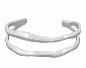 Silver Double Wave Cuff