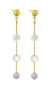 Gold Hanging Pastel Drops Earring