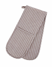 Load image into Gallery viewer, Butchers Stripe Double Oven Glove | Taupe
