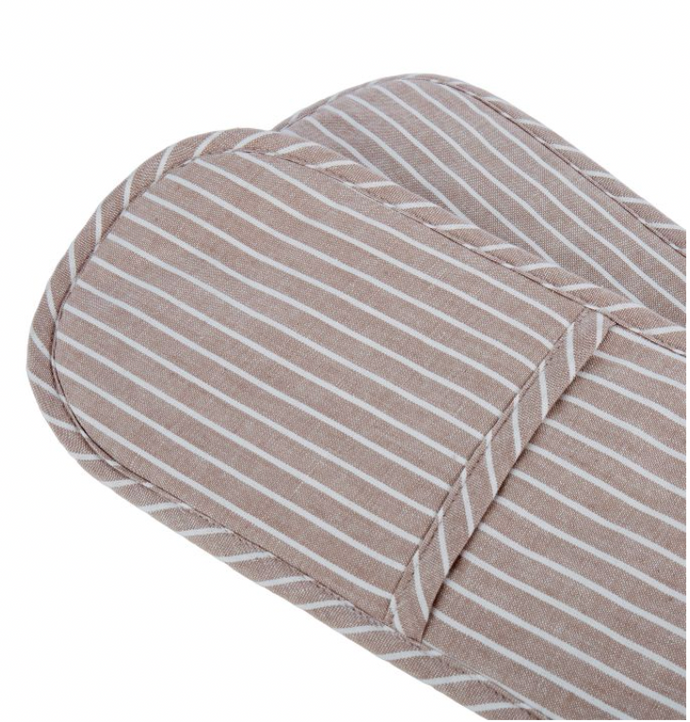 Butchers Stripe Double Oven Glove | Taupe