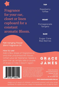 Bloom Felt Air Freshener | Raspberry & Pomegranate