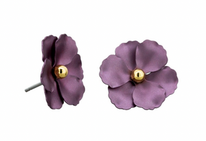 Auburgine Shimmer Cherry Blossom Studs