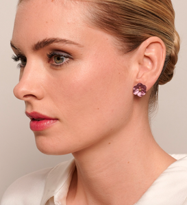 Auburgine Shimmer Cherry Blossom Studs