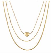 Load image into Gallery viewer, Gold Multi Chain Heart Necklace
