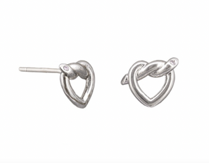 Silver Knotted Heart Studs | Tiger Tree