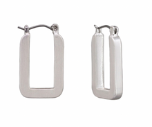 Load image into Gallery viewer, Silver Rectangle Earring | Tiger Tree
