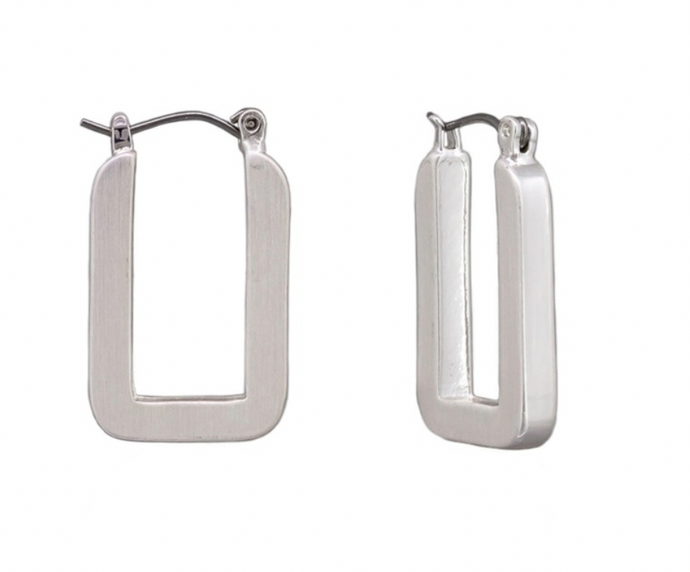 Silver Rectangle Earring | Tiger Tree