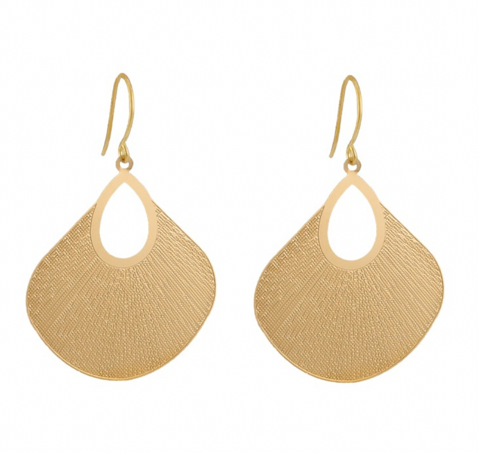 Gold Uchiwa Earring