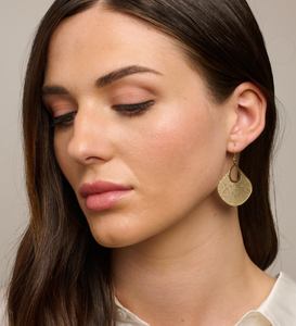 Gold Uchiwa Earring